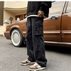 Overalls Autumn and winter Easy Trend Retro Straight Casual pants Chaopai ins American style Plush Broad leg trousers