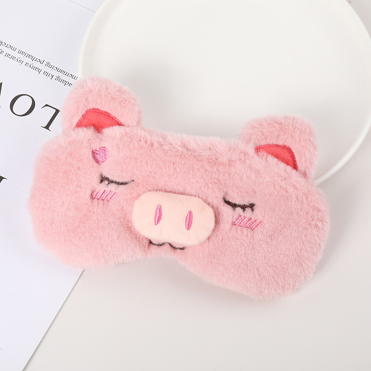 Fábrica al por mayor de felpa máscara de ojo de dibujos animados de santa claus alce sombreado máscara de ojo zorro animal bolsa de hielo transpirable