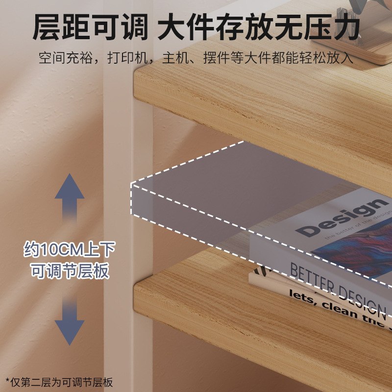 电脑桌旁置物架落地办公室桌下文件收纳整理工位多层移动主机托架|undefined