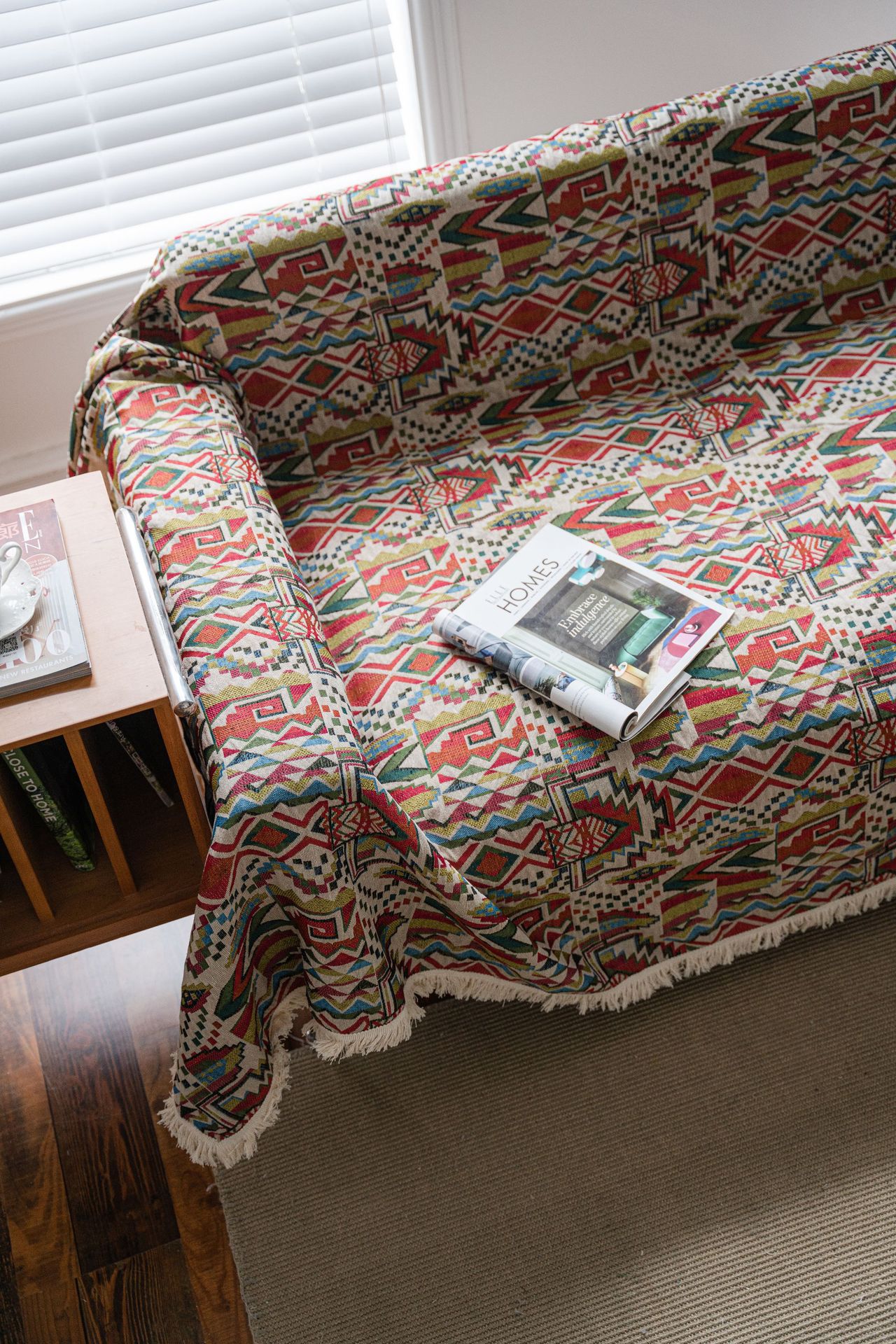 彩色徽章沙发巾