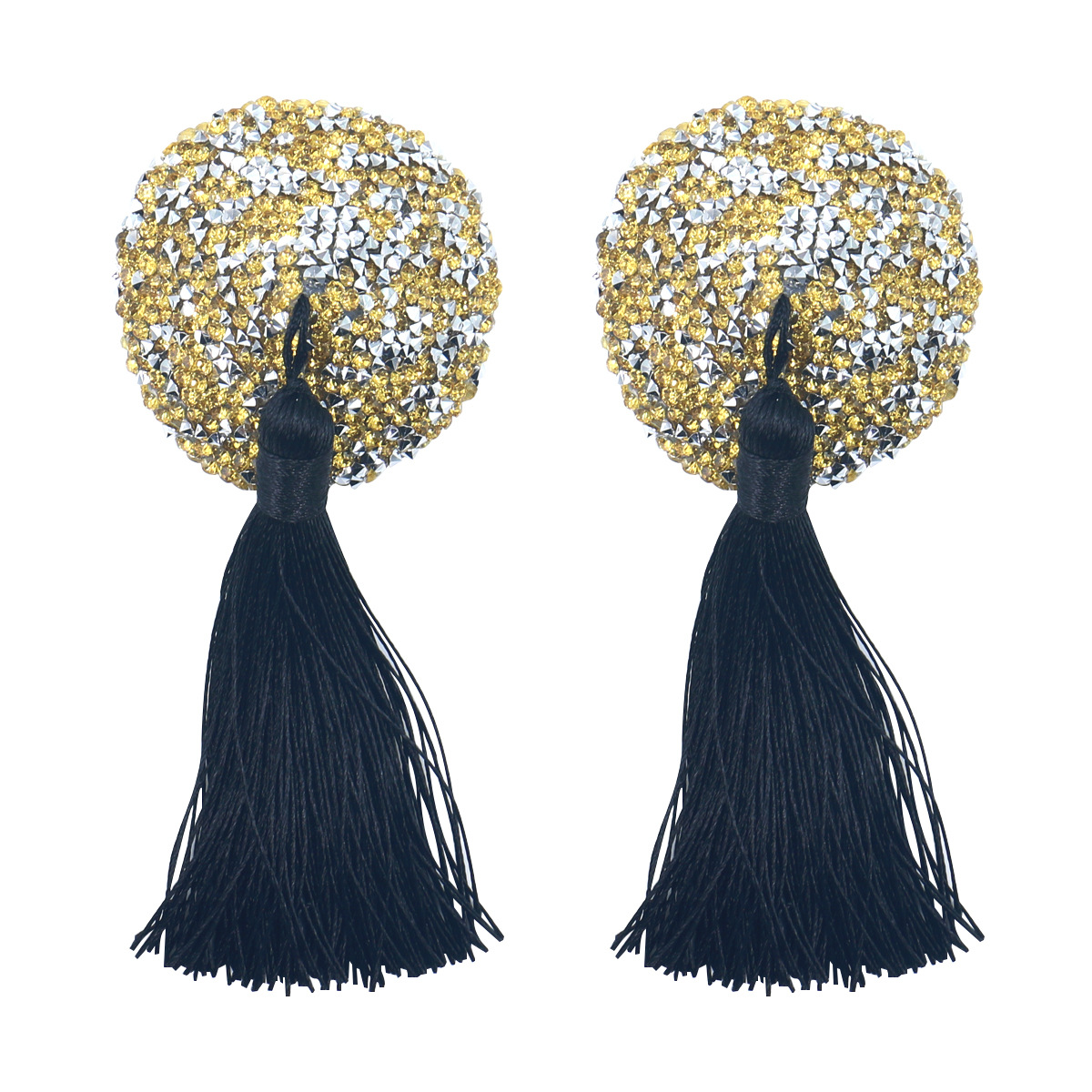 골드 라운드 블랙 술 수지 다이아몬드