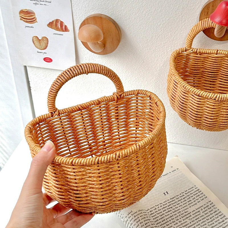 Милая тканая ручная ретро корзина для хранения, handmade