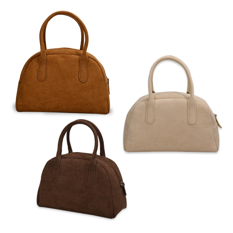 Demi-season capacious shoulder bag, retro boston bag, South Korea