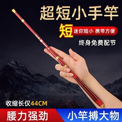 超短竿小型炭素手竿携帯渓流竿超軽量超硬28調フナ竿短節手竿セット