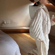 新款韩版棉服童装女童宝宝儿童外套冬装羽绒棉服连帽冬装廓形外套