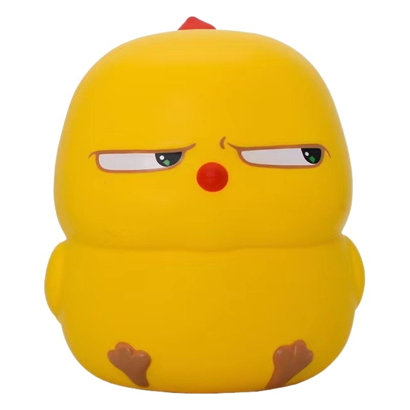 Bibi pollo pellizco música lenta rebote descompresión juguete pu espuma pequeño pollo amarillo muñeca de dibujos animados muñeca de escritorio TikTok