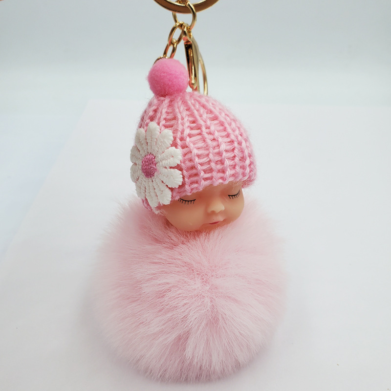Doll Fur Ball Keychain Bag Car Cartoon Plush Doll Pendant Cross-Border Small Gift Crafts Wholesale