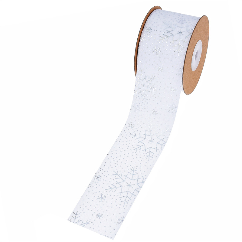 Corte transfronterizo de tela de Navidad coronas de flores navideñas arcos de tela material de embalaje de regalo cinta suave