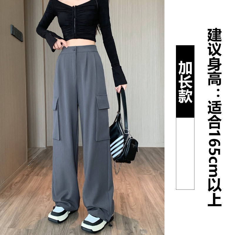 Pantalones Cargo Casuales para Mujer de Poliéster con Cintura Alta image 11