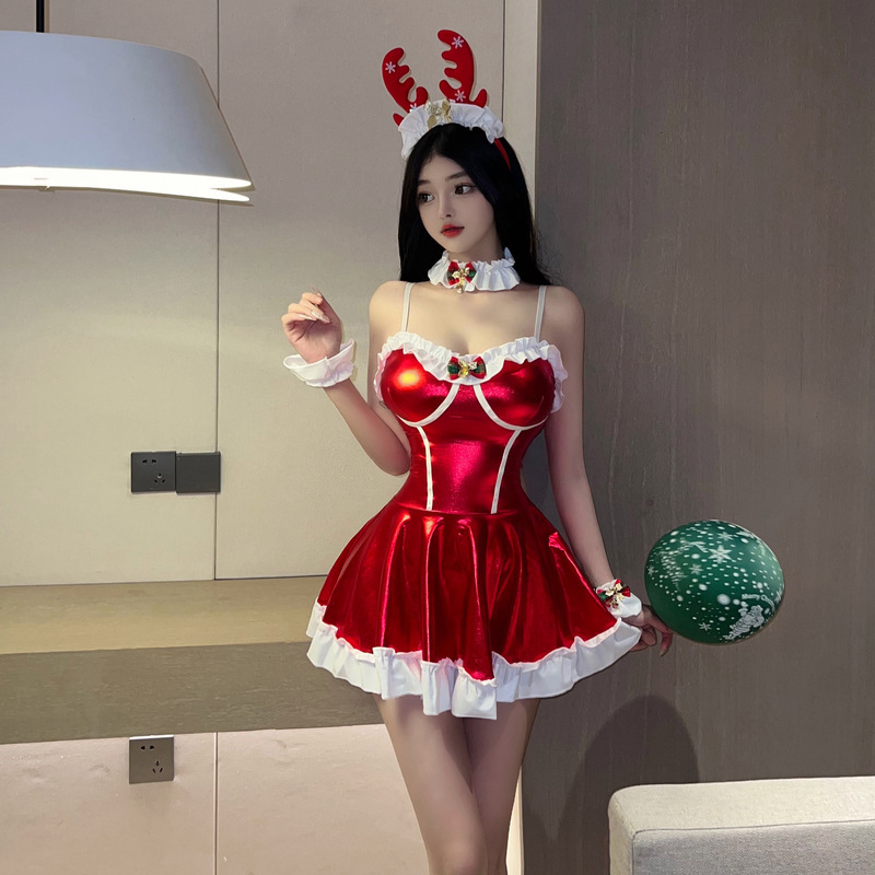 New Christmas New Year Sexy suit Gright Sling dress cosplay Christmas Sexy Uniform Anchor New Christmas New Year Sexy suit Gright Sling dress cosplay Christmas Sexy Uniform Anchor
