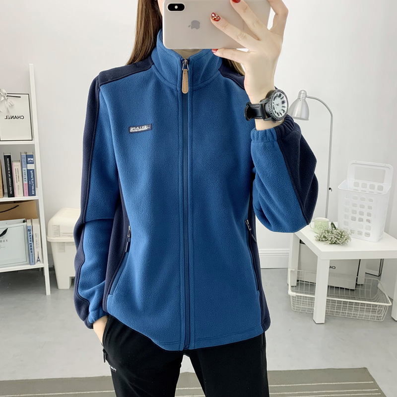 Camacos de terciopelo de grano de agitación para mujeres, chaqueta de terciopelo al aire libre caliente, chaqueta de asalto para mujeres, camiseta deportiva, camiseta exterior