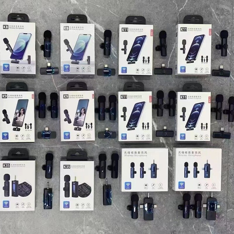 Cross-border wireless collar clip microphone k8 k9 one-to-two mobile phone microphone outdoor video live recording wireless microphone Cross-border wireless collar clip microphone k8 k9 one-to-two mobile phone microphone outdoor video live recording wireless microphone