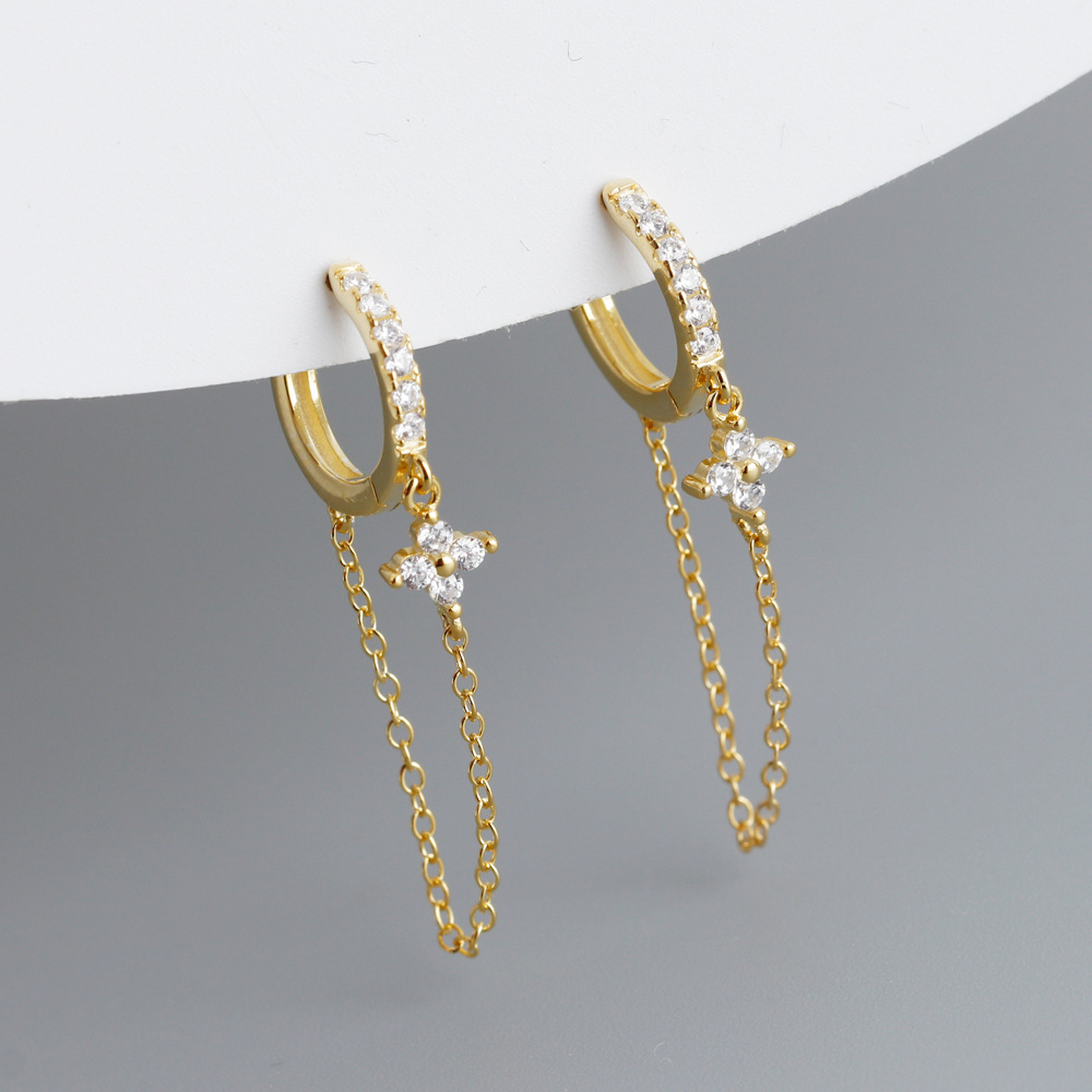 Fashion Geometric Sterling Silver Plating Dangling Earrings 1 Pair