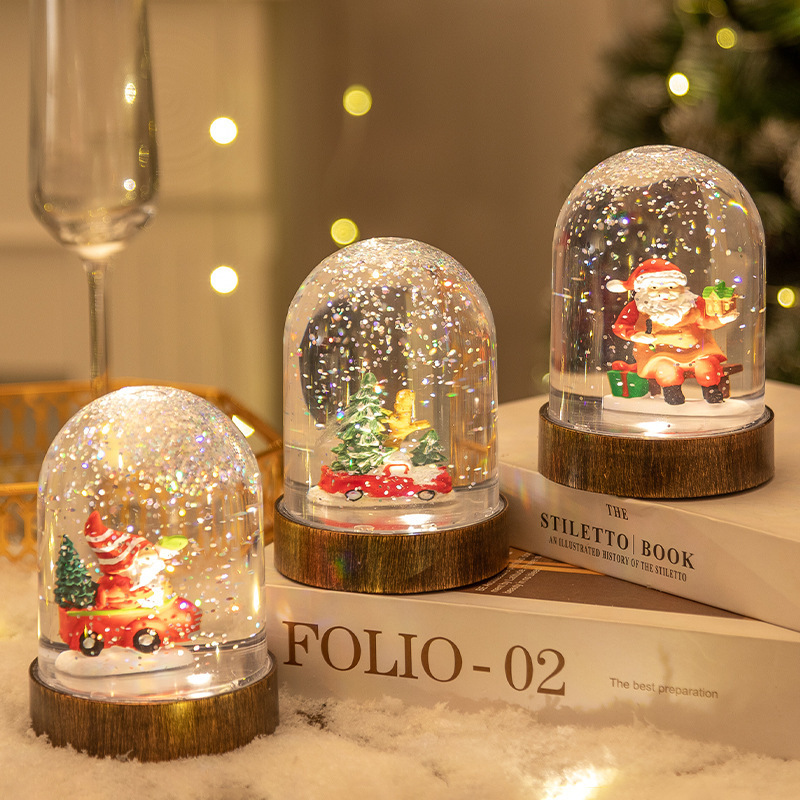 クリスマス装飾品老人雪だるま夜灯クリスマス創意プレゼントデスクトップ置物クリスマス装飾ランプカバー金|undefined