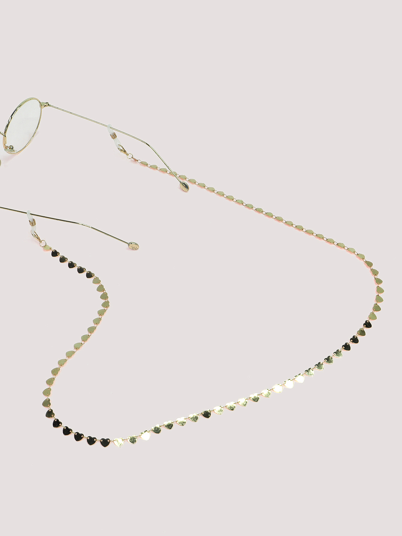 Hot Fashion Simple Gold Copper Peach Heart Eyeglasses Chain Chain Eyeglasses Chain Met display picture 2
