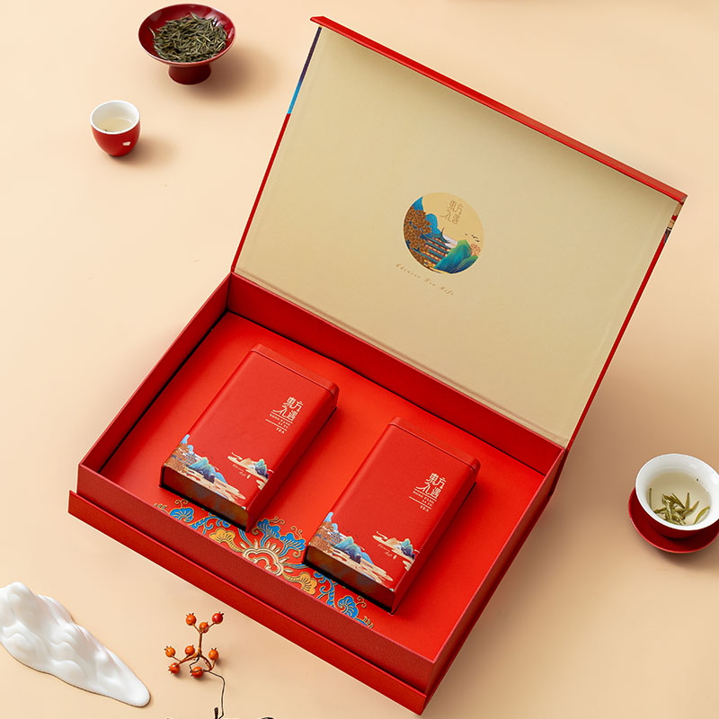 Caja de regalo de embalaje de té Longjing Biluochun una lata de té en una caja vacía de té verde se puede fijar
