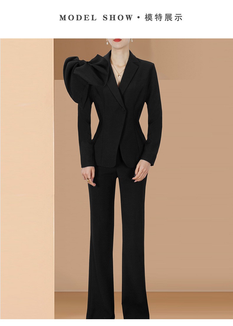 GraceChic 4282 New Fashionable Slimming Red Suit Women's Goddess Style Blazer + High Waist Pants Two-Piece Set_voghion.com