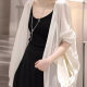 Summer Sunscreen Knitted Cardigan Women's French Style Ice Silk with Sling Skirt Loose Thin Air-conditioning Shirt Outer Shawl Top
