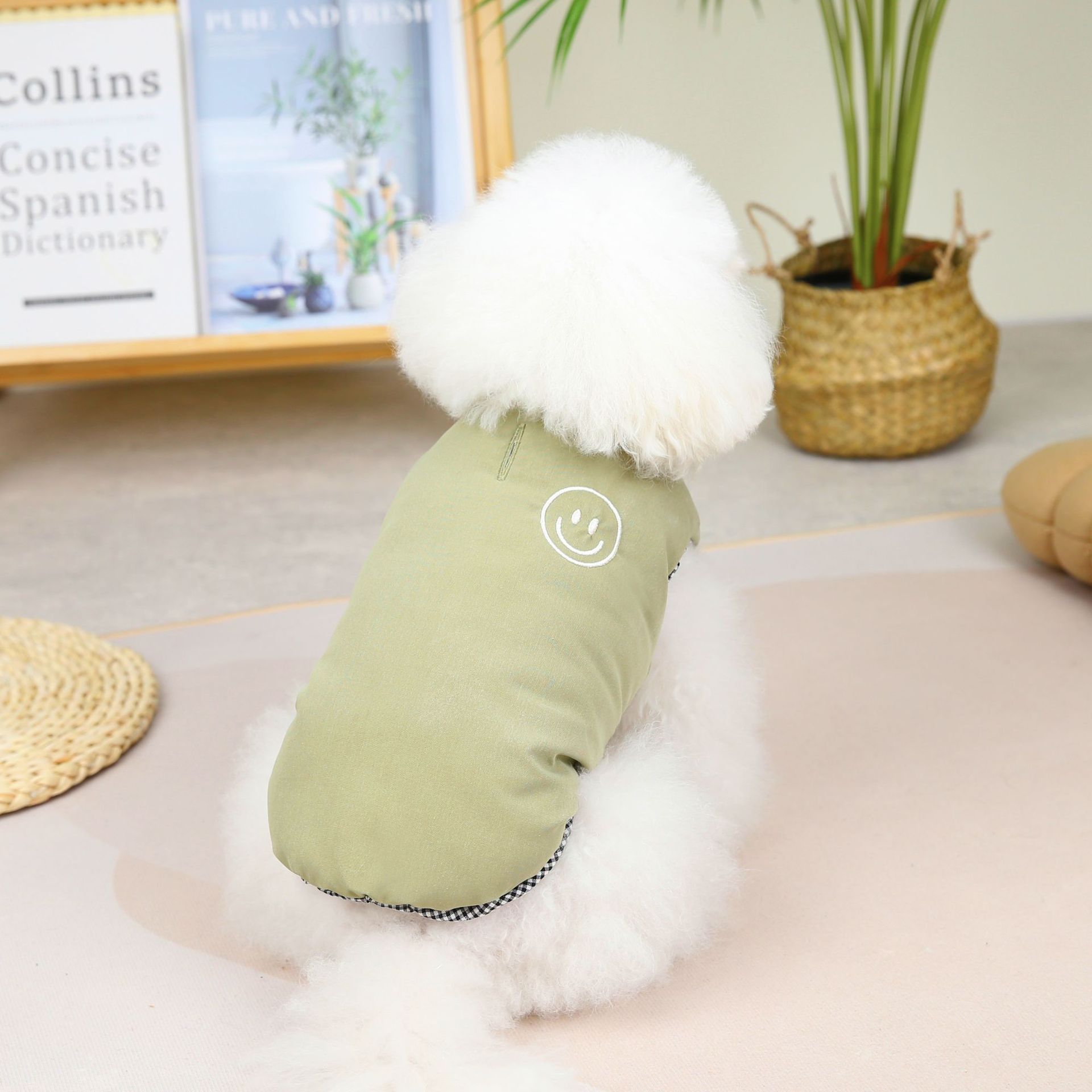 2022 Cotton Vest Cotton Face Fabric Printed Lining Dog Clothes Autumn and Winter Warm Pet Dog Clothing