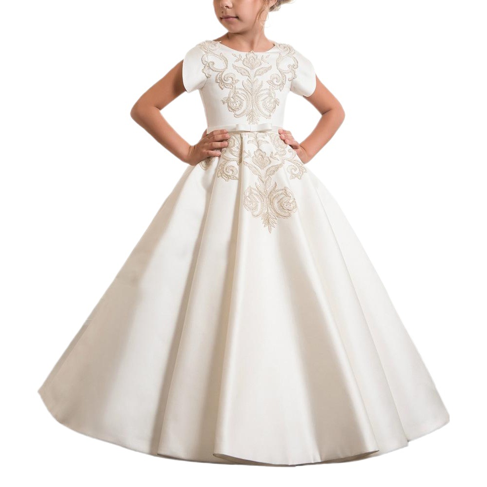 Vestido para niños Vestido de princesa Vestido de novia para niñas Vestido de piano largo Ropa para niños Vestido de cumpleaños para niña de flores Pettiskirt