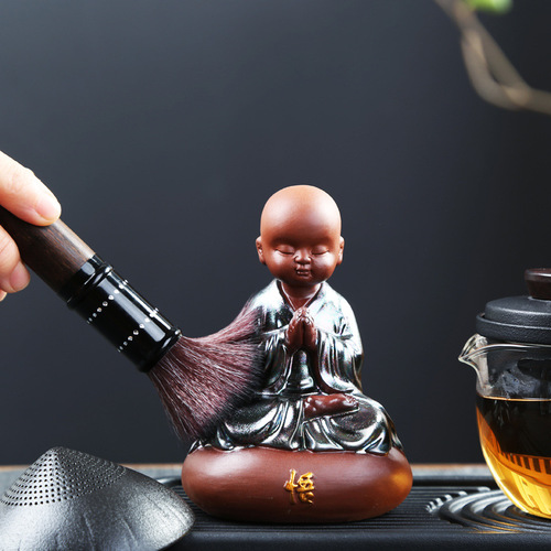 Creative Home-Use Kung Fu Tea Set Accessory: Ceramic Tea Filter, Tea Strainer, Leaf Mesh, and Zisha Figure Decorations