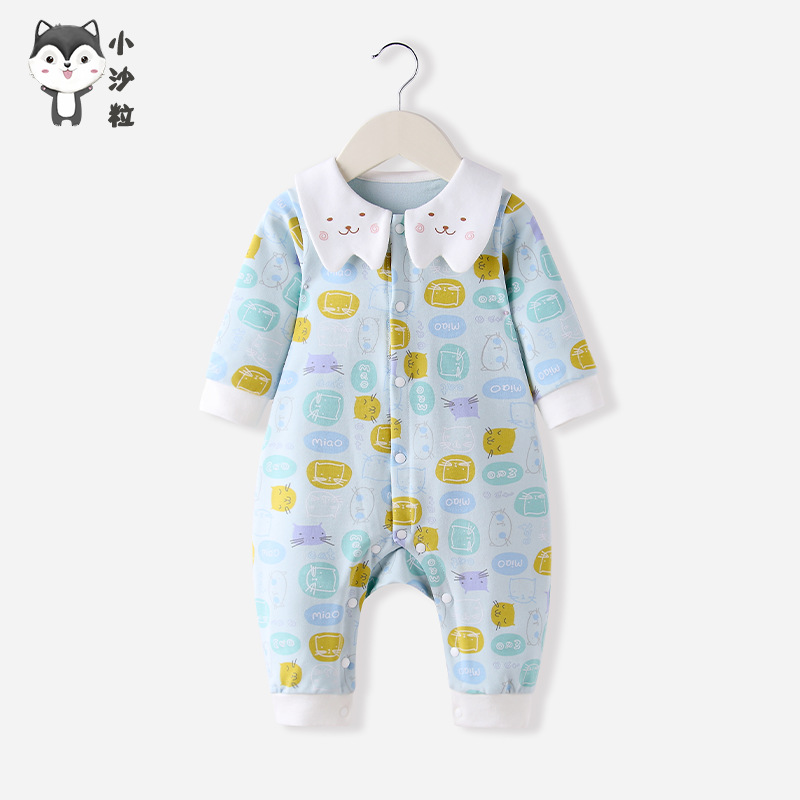 21 new pattern Infants one-piece garment baby Romper go out Climbing clothes spring and autumn clothes child Long sleeve factory Straight hair