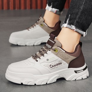 2025 New Men's Shoes Autumn and Winter Trendy Casual Low-Top Work Martin Boots with Thick Soles and Height Increase for Men