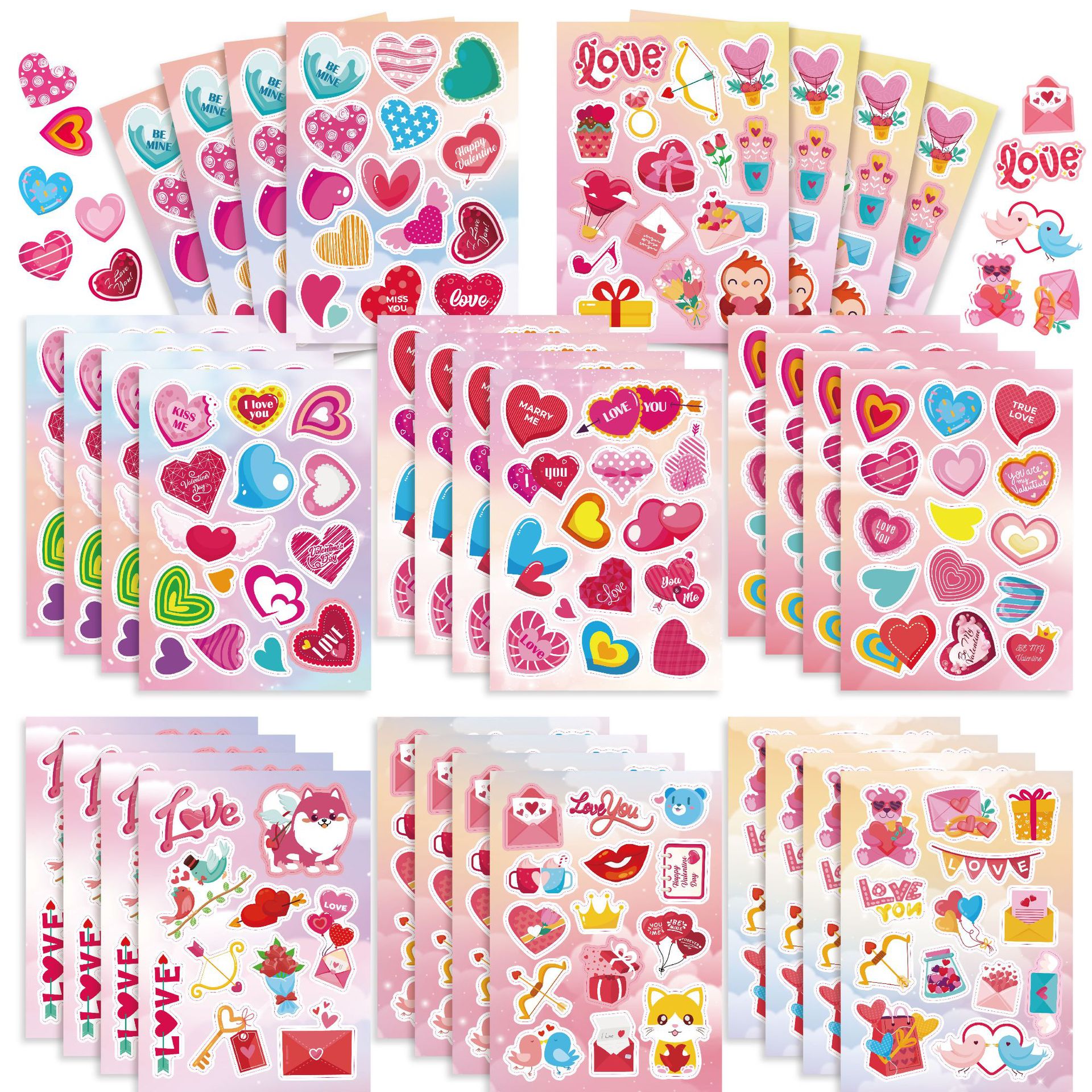 CM2311001 dibujos animados para niños lindo Día de San Valentín amor padre-hijo decoración educativa interactiva DIY pegatinas