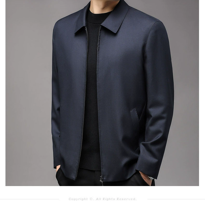 Пуховик-демисезон Shengcai Bao Woolen Jacket Coat в скрытом зелёном цвете - молния спереди, подкладка, размеры M до 3XL