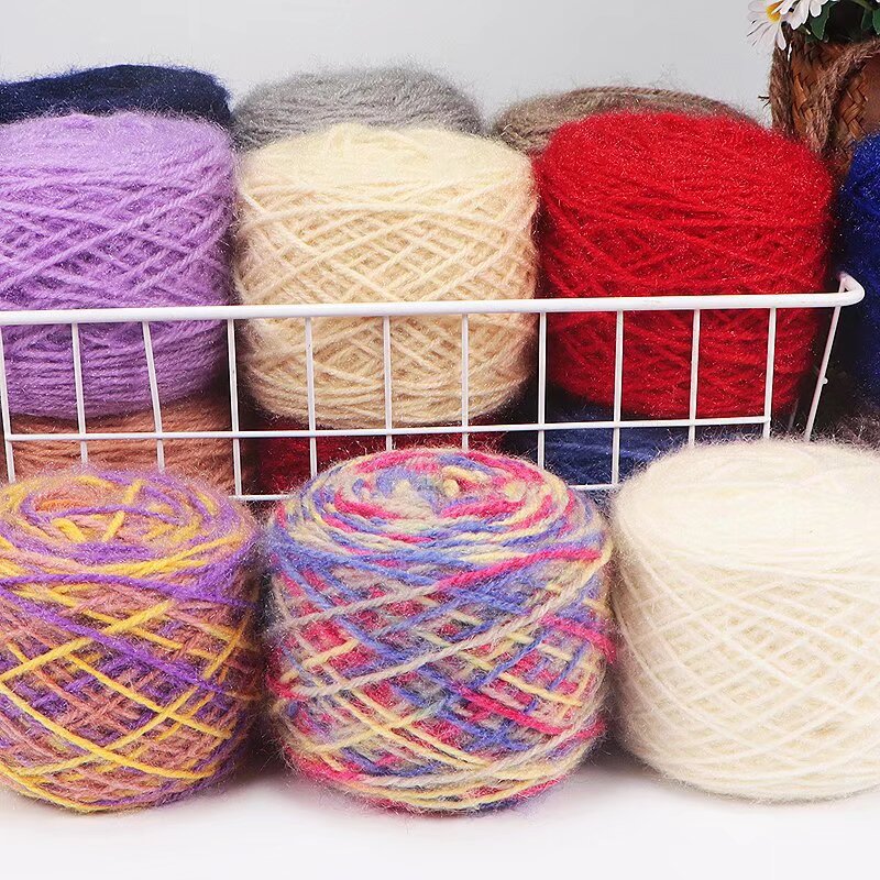 段染松鼠绒 3两大团手编中粗亮丝线马海毛围巾披肩帽子线厂家批发