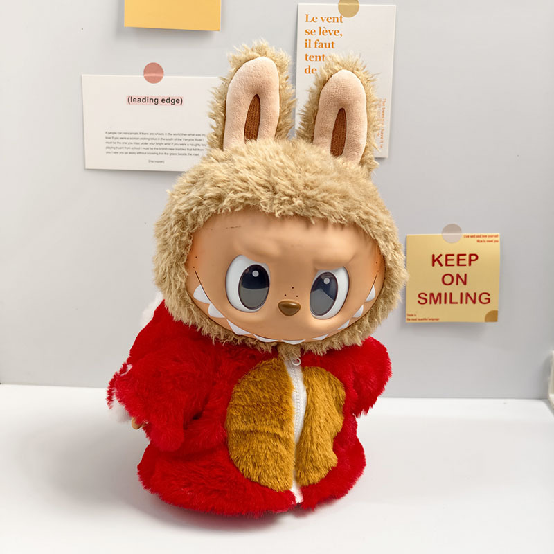 Ropa de muñeca de peluche de vinilo Labubu de 38cm para ropa de muñeca La Bu Time to Chill