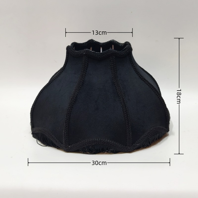 跨境布艺流苏灯罩外壳通用绒布手工灯饰灯罩餐厅装饰灯遮光|undefined