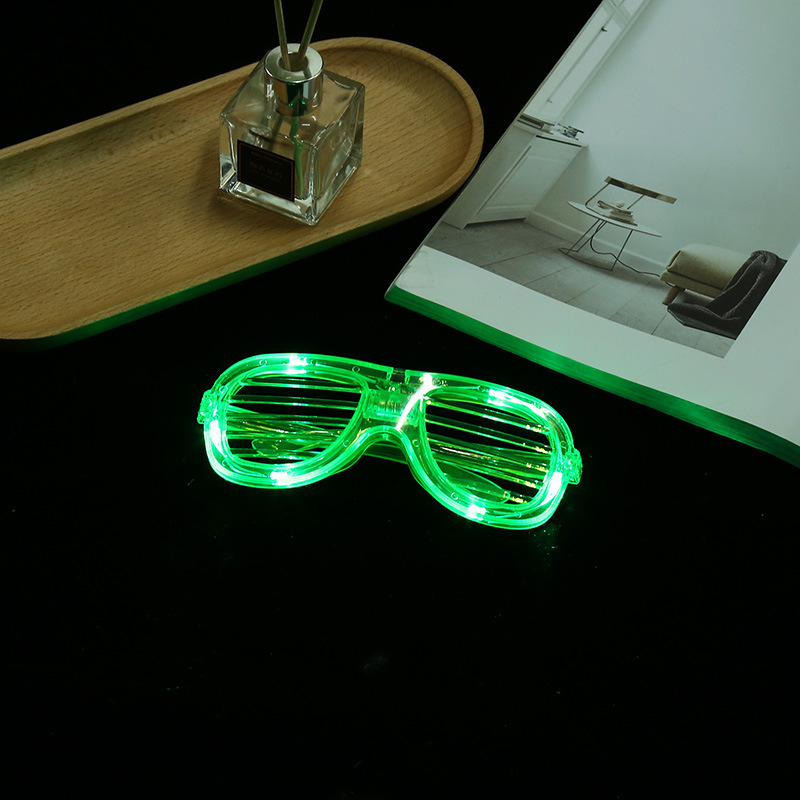 玩具地摊玩具新款发光百叶窗眼镜LED发光冷光型眼镜发光玩具地摊货源厂家批发创意玩具小商品一件代发详情11