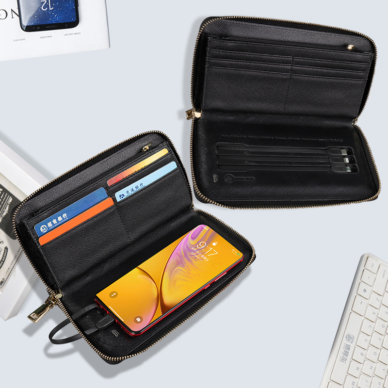 mobile phone portable battery wallet Foreign trade Soft leather coin purse wholesale man Card package source Wallet Chongqing