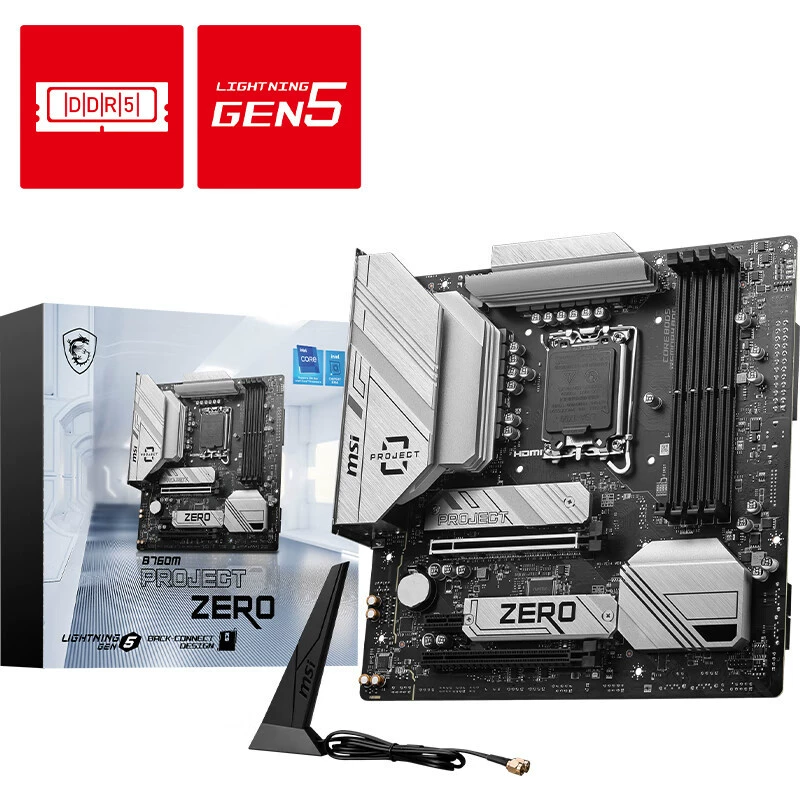 B760M PROJECT ZERO DDR5 Zero WIFI back plug материнская плата поддерживает CPU 14