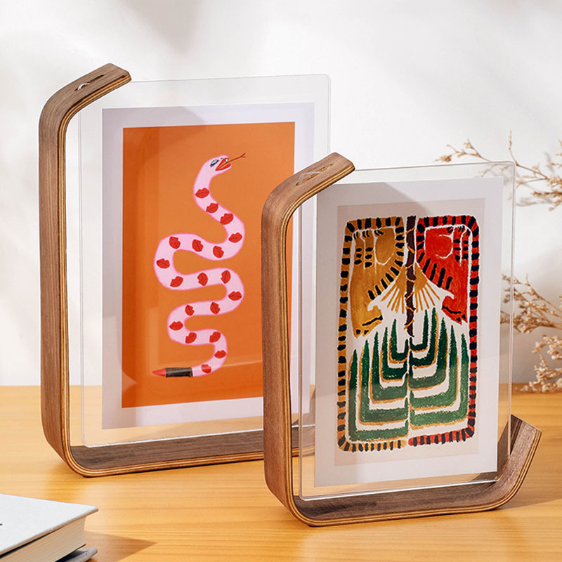 高級感亞克力透明擺台ins簡約6寸7寸8寸洗照片做成相框創意擺件