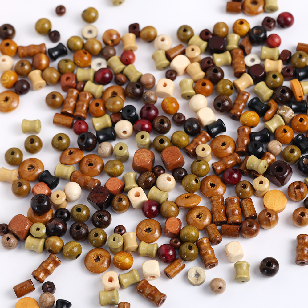 New Chinese-Style Wooden Beads Loose Beads Handmade DIY Square Beads Solid Wood Spacer Beads Bracelet Necklace Vintage Jewelry Accessories Beads