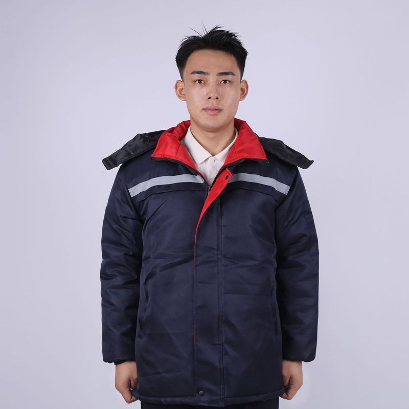 秋冬季保暖加厚反光条工装套装工作服劳保服男套装耐脏防寒棉服|undefined