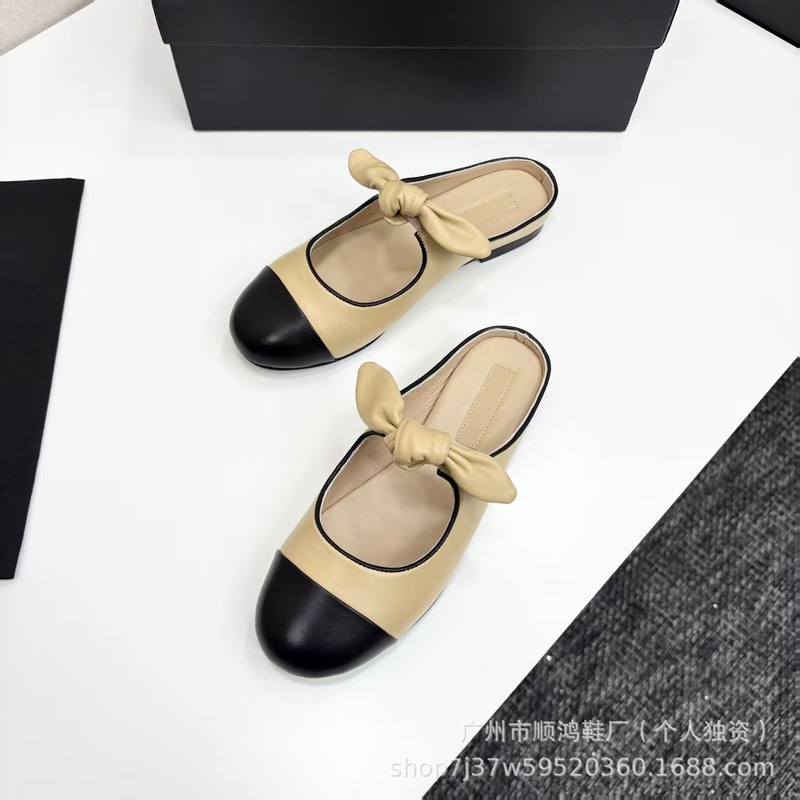 高版本小香风蝴蝶结玛丽珍鞋女春秋新款法式复古拼色休闲芭蕾鞋女|undefined