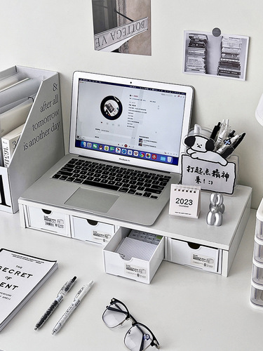 Laptop heightening stand desk office desk desktop storage shelf computer monitor dorm desk top shelf