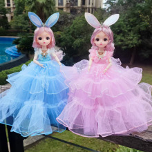 30CM音乐多关节巴比娃娃公主披风婚纱唱歌讲故事礼物儿童智能玩具