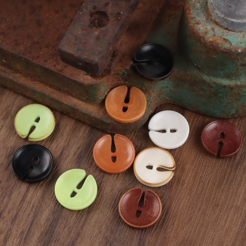 Natural Horseshoe-shaped Two-eye Basin-shaped Fruit Button Chinese Cotton and Linen Shirt Shirt Button Xiangyun Vest Cardigan Button