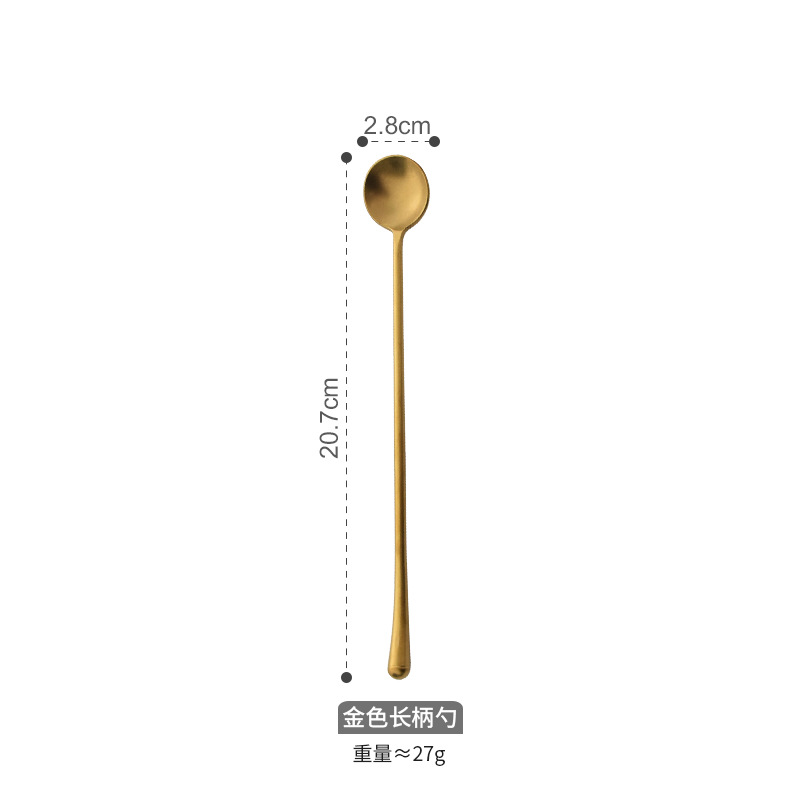 황금 긴 손잡이 숟가락