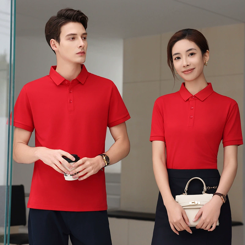 Высококачественный отворот рабочая одежда футболка с пользовательским печатным логотипом корпоративная команда выставка футболки с короткими рукавами