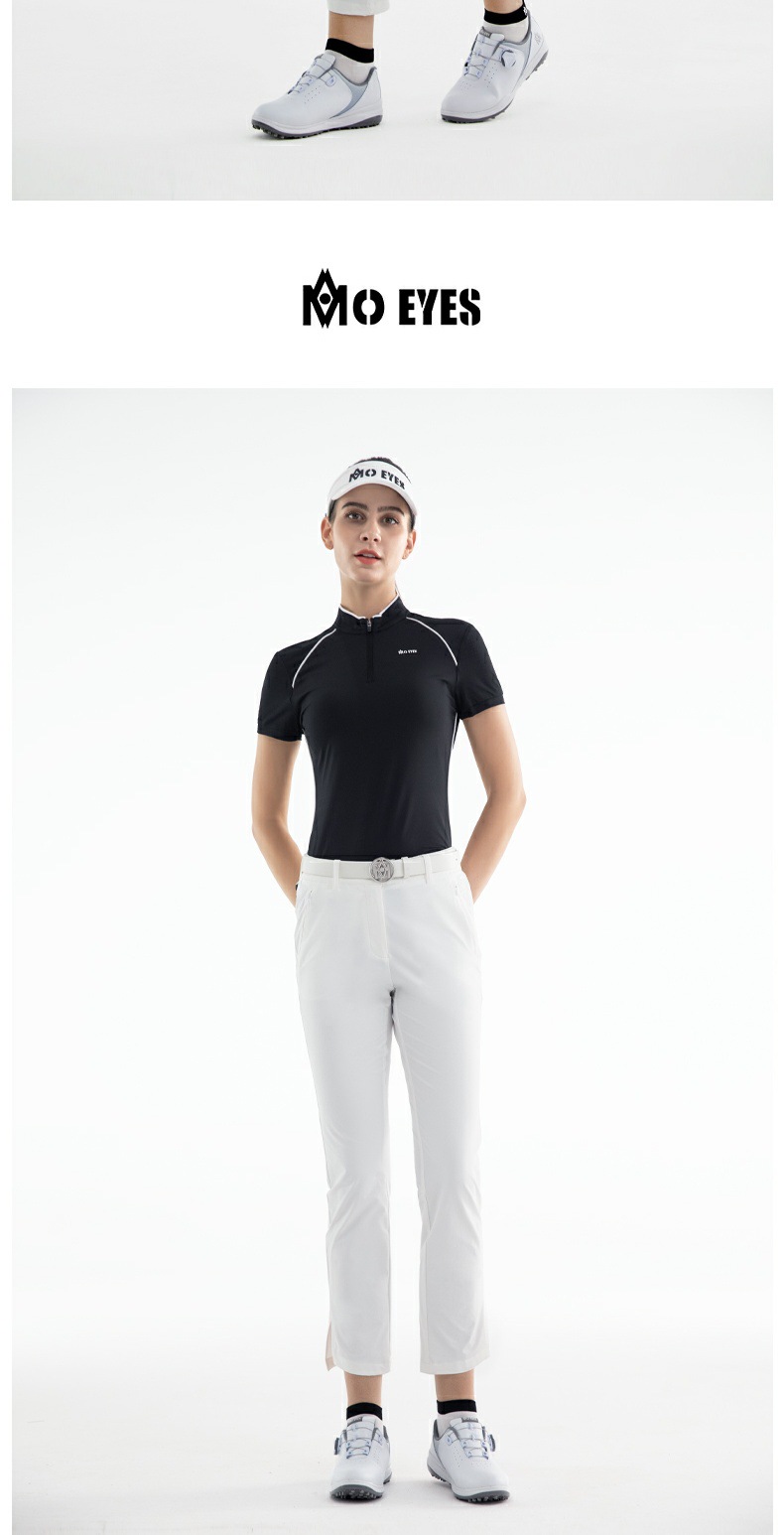 Quần dài golf nữ PGM vải thể thao co giãn 4 chiều, dáng chín tấc — M23KUZ007-Quần chín tấc màu đen, M23KUZ007-Quần chín tấc màu trắng chi tiết 10