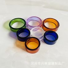 厂家供应 高硼硅玻璃制品高硼硅玻璃管 玻璃杯彩色圆环玻璃把手