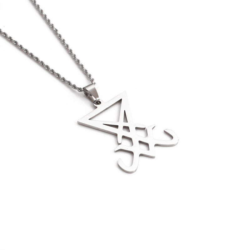 Wholesale Fashion Lucifer Badge Pendant Stainless Steel Necklace Nihaojewelry display picture 1