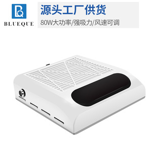 Lanqiang Wind Speed Adjustable 80W Nail Vacuum Cleaner Low Noise Desktop Powerful Nail Dust Collector with Filter