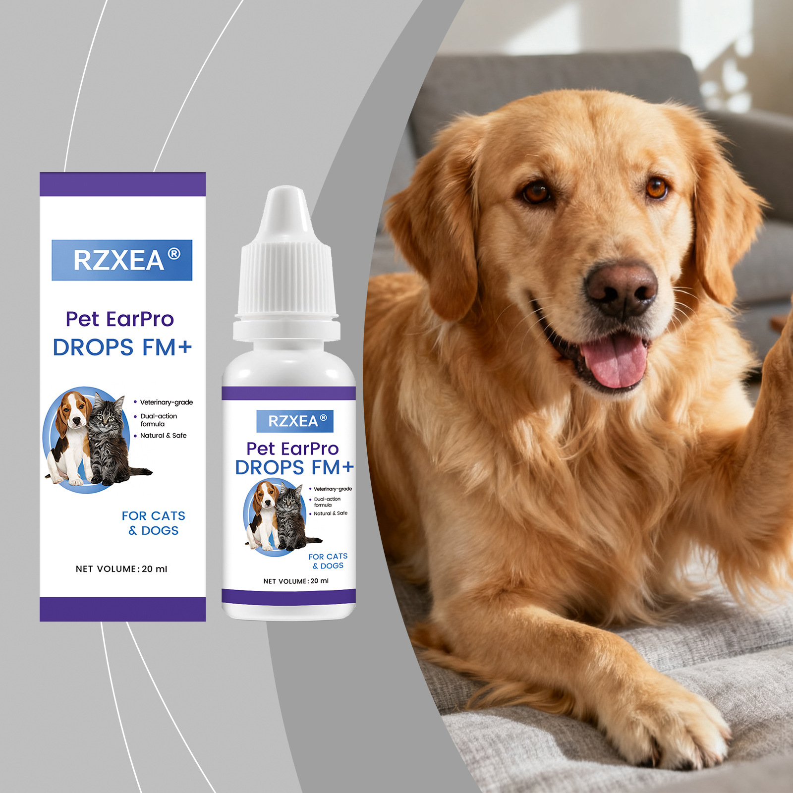 宠物耳部清洁滴剂 温和成分双效清洁耳朵清新日常耳部养护适用