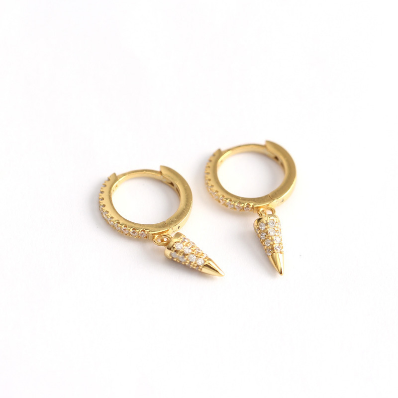 2021 new geometric conical diamond ear buckle personalized fashion temperament earringspicture2